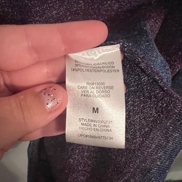 Napa Valley Ombre Stripe Sweater Women's Size Medium Purple Blue Cotton Blend - Picture 5 of 7